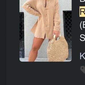 Pink Laura Barcelona Breeze Romper Dress Set Khaki Women’s Small